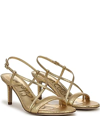 Sam Edelman Ginny Embossed Metallic Leather Strappy Dress Sandals