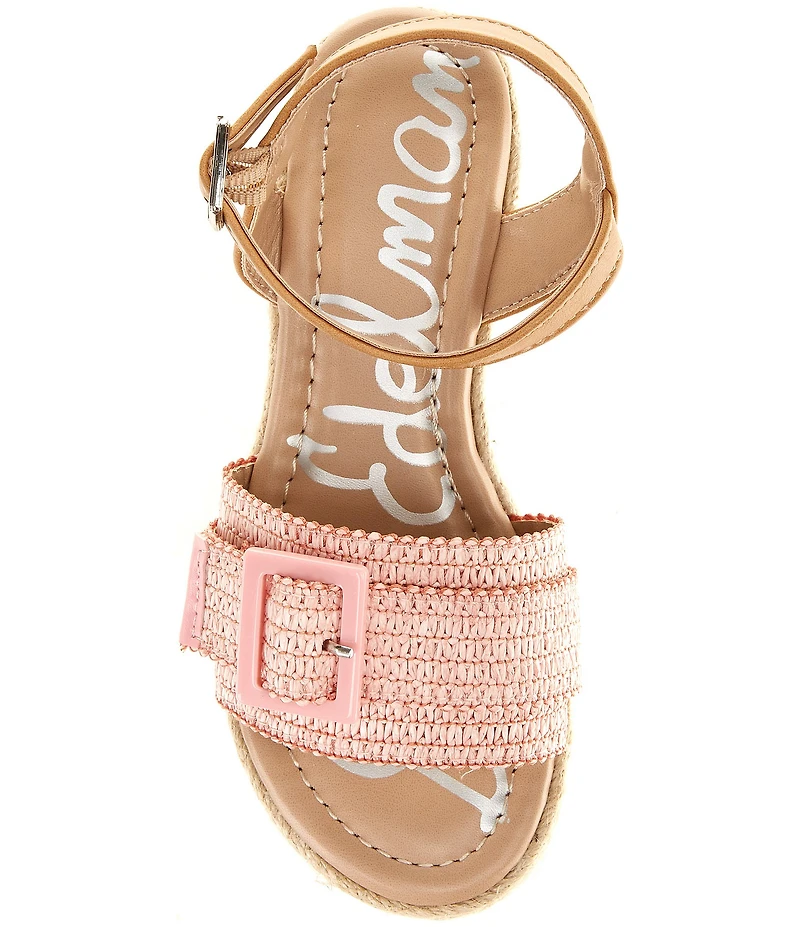 Sam Edelman Girls' Lucia Buckle Ankle Strap Espadrille Wedge Sandals (Youth)