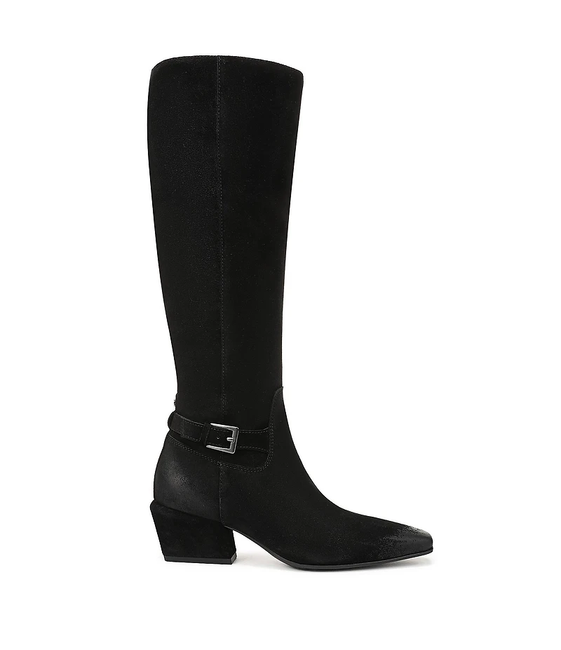 Sam Edelman Haisley Suede Buckle Strap Snip Toe Tall Boots