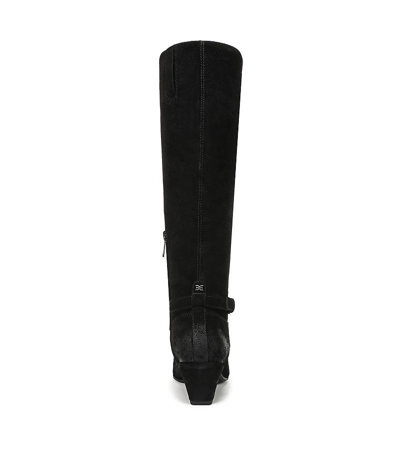 Sam Edelman Haisley Suede Buckle Strap Snip Toe Tall Boots