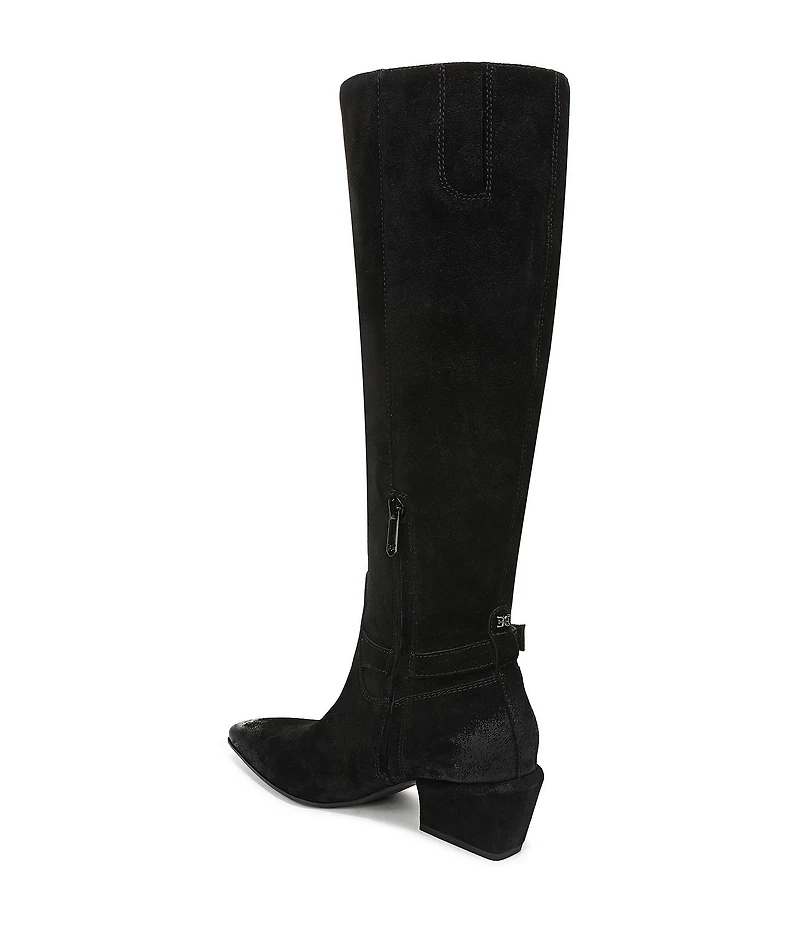 Sam Edelman Haisley Suede Buckle Strap Snip Toe Tall Boots