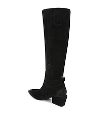 Sam Edelman Haisley Suede Buckle Strap Snip Toe Tall Boots