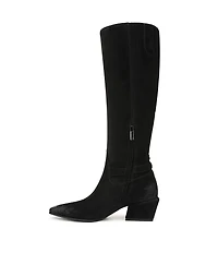 Sam Edelman Haisley Suede Buckle Strap Snip Toe Tall Boots