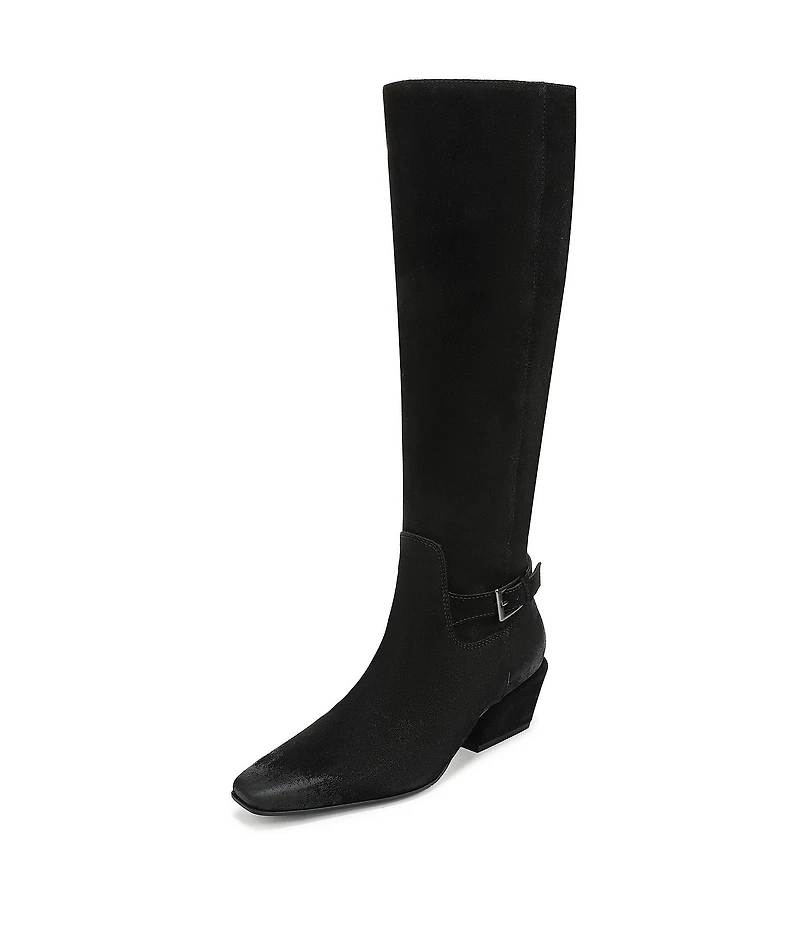 Sam Edelman Haisley Suede Buckle Strap Snip Toe Tall Boots