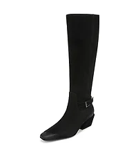 Sam Edelman Haisley Suede Buckle Strap Snip Toe Tall Boots