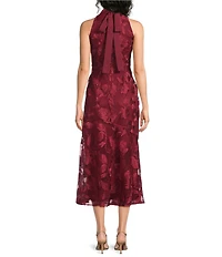 Sam Edelman Halter Embroidered Sleeveless Midi Dress