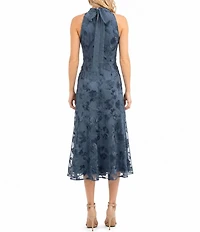 Sam Edelman Halter Embroidered Sleeveless Midi Dress
