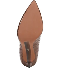 Sam Edelman Hazel Crocodile Print Patent Leather Pointed Toe Pumps