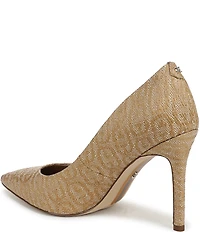 Sam Edelman Hazel Double Weave Raffia Logo Pointed Toe Pumps