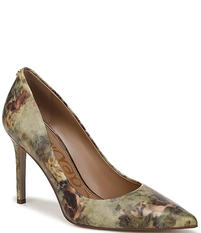 Sam Edelman Hazel Floral Leather Pointed Toe Pumps