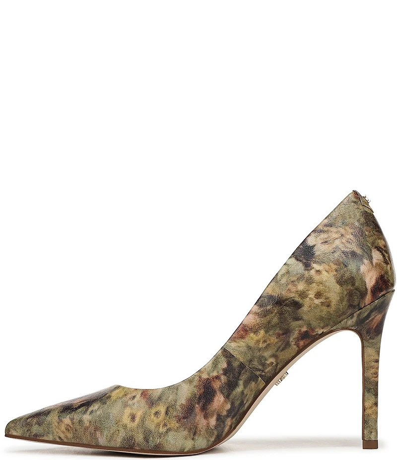 Sam Edelman Hazel Floral Leather Pointed Toe Pumps