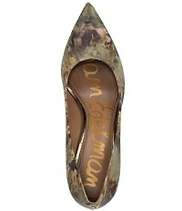 Sam Edelman Hazel Floral Leather Pointed Toe Pumps