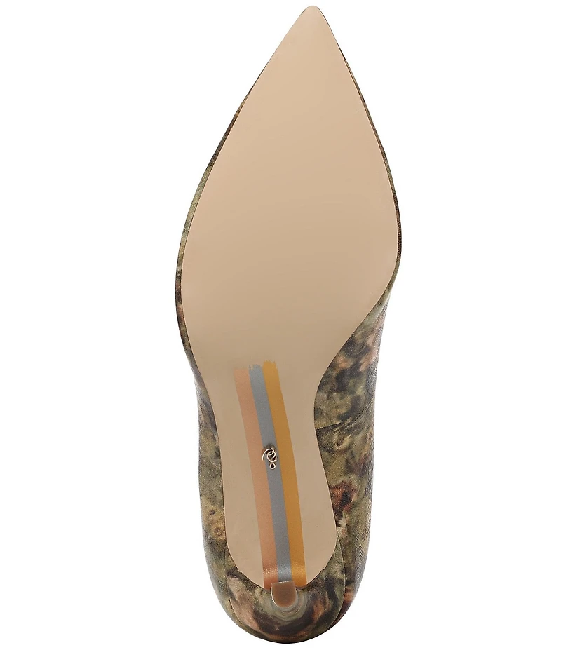 Sam Edelman Hazel Floral Leather Pointed Toe Pumps