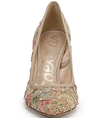 Sam Edelman Hazel Floral Print Sequined Pointed Toe Stiletto Pumps