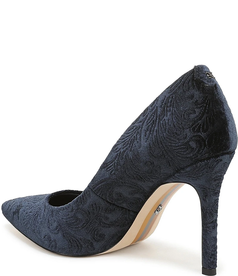Sam Edelman Hazel Jacquard Velvet Pointed Toe Pumps