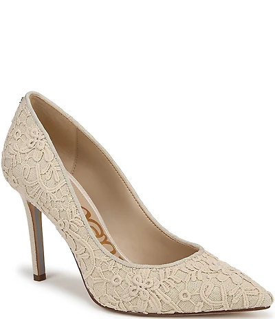 Sam Edelman Hazel Orchid Lace Pointed Toe Pumps