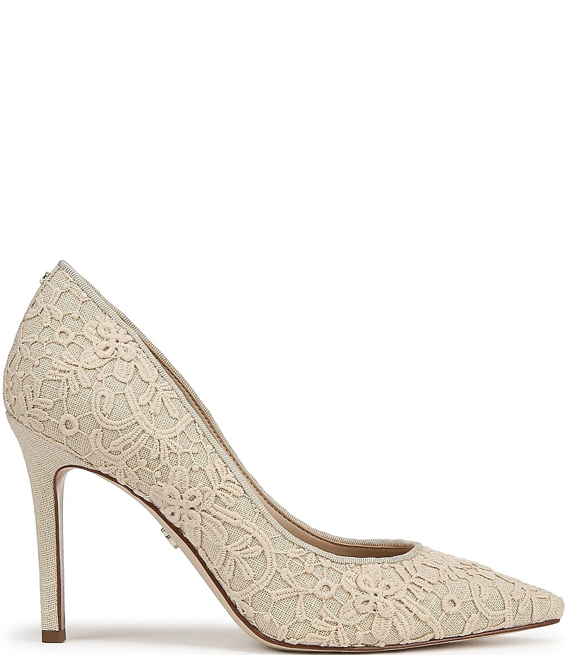 Sam Edelman Hazel Orchid Lace Pointed Toe Pumps