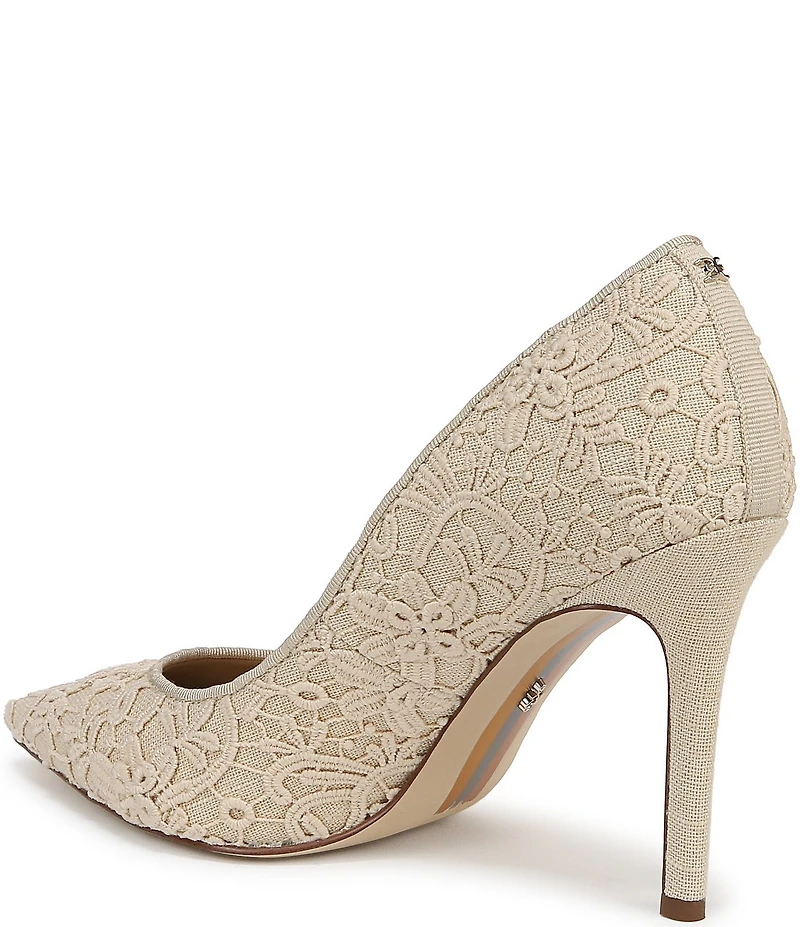 Sam Edelman Hazel Orchid Lace Pointed Toe Pumps