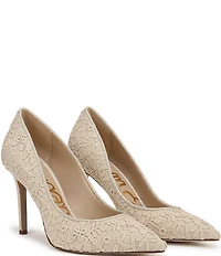 Sam Edelman Hazel Orchid Lace Pointed Toe Pumps