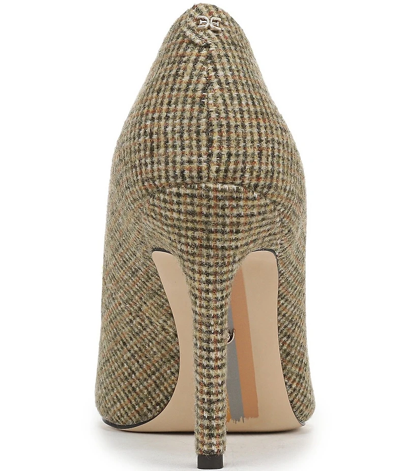 Sam Edelman Hazel Plaid Fabric Pointed Toe Pumps