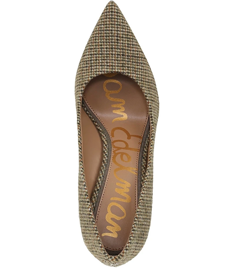 Sam Edelman Hazel Plaid Fabric Pointed Toe Pumps