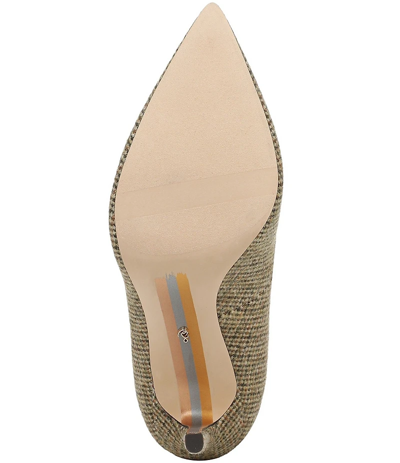 Sam Edelman Hazel Plaid Fabric Pointed Toe Pumps