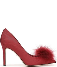 Sam Edelman Hazel Plush Silk Fabric Pointed Toe Pumps