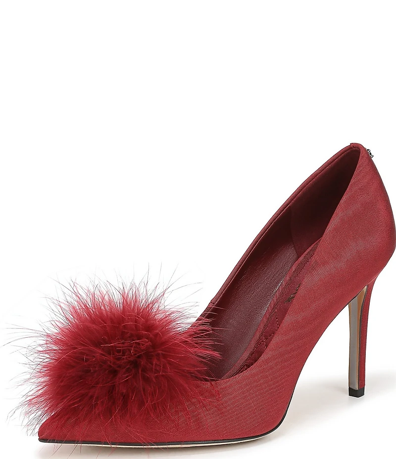 Sam Edelman Hazel Plush Silk Fabric Pointed Toe Pumps