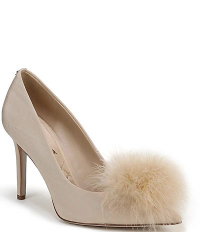 Sam Edelman Hazel Plush Silk Fabric Pointed Toe Pumps