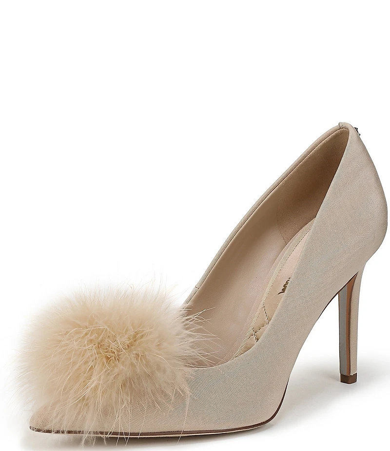 Sam Edelman Hazel Plush Silk Fabric Pointed Toe Pumps