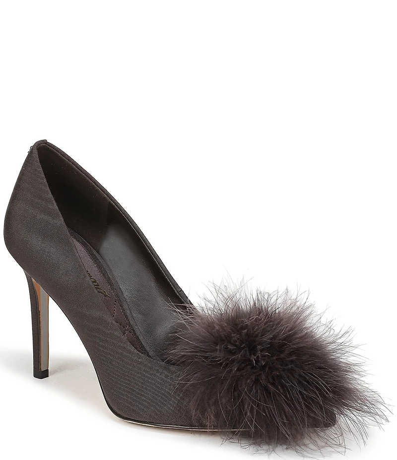 Sam Edelman Hazel Plush Silk Fabric Pointed Toe Pumps