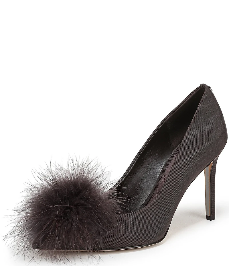 Sam Edelman Hazel Plush Silk Fabric Pointed Toe Pumps
