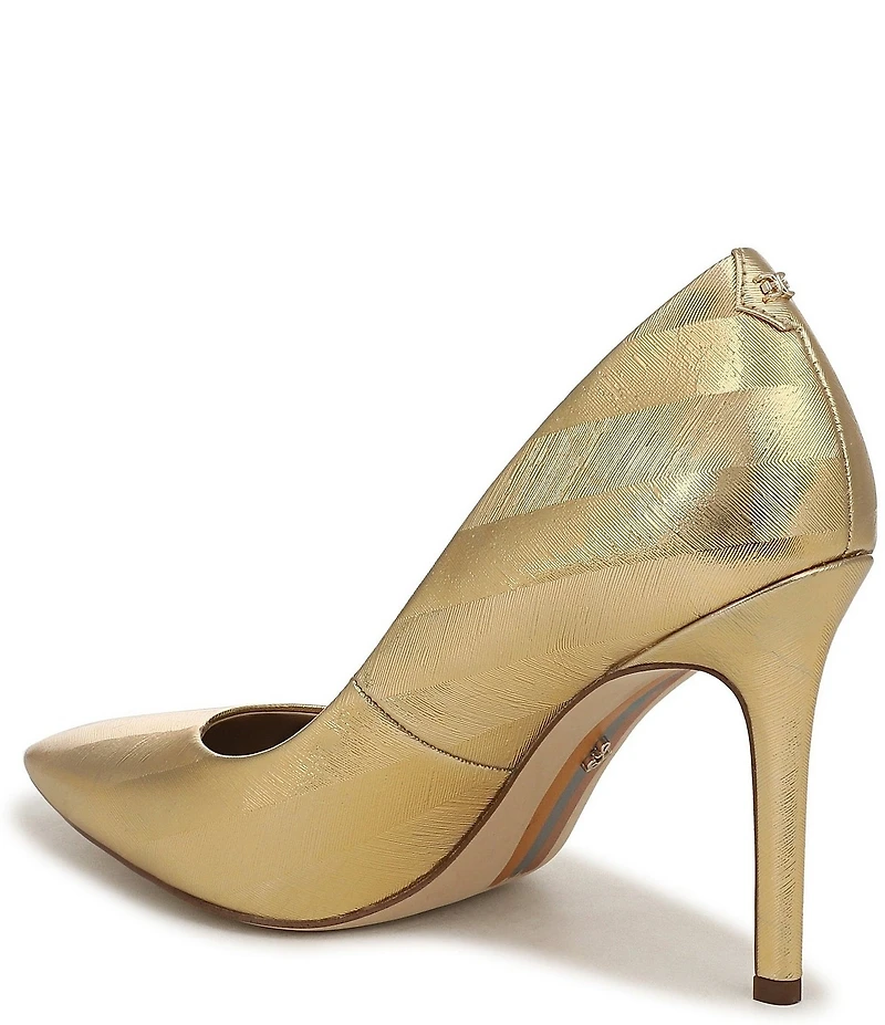 Sam Edelman Hazel Striped Metallic Leather Pointed Toe Pumps