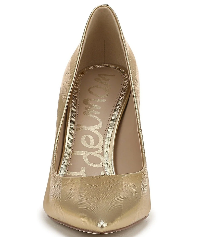 Sam Edelman Hazel Striped Metallic Leather Pointed Toe Pumps