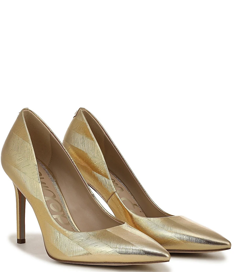 Sam Edelman Hazel Striped Metallic Leather Pointed Toe Pumps