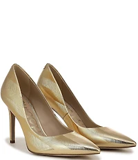 Sam Edelman Hazel Striped Metallic Leather Pointed Toe Pumps