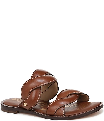 Sam Edelman Hellen Leather Twist Double Banded Slide Sandals