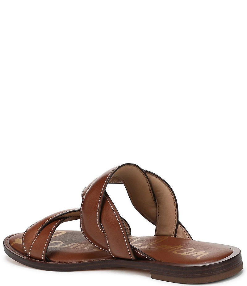 Sam Edelman Hellen Leather Twist Double Banded Slide Sandals