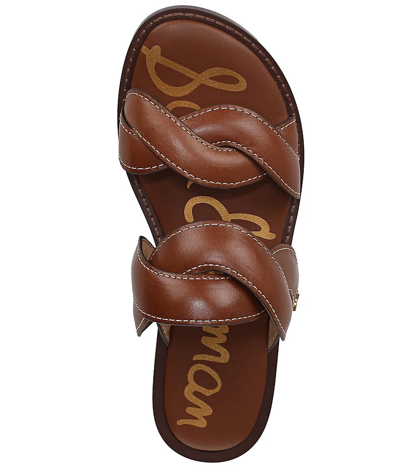 Sam Edelman Hellen Leather Twist Double Banded Slide Sandals
