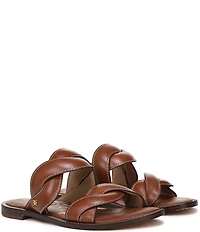 Sam Edelman Hellen Leather Twist Double Banded Slide Sandals