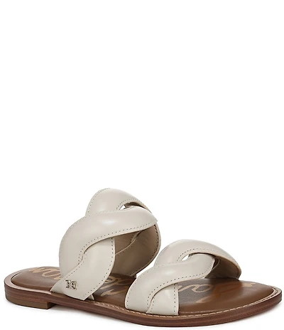 Sam Edelman Hellen Leather Twist Double Banded Slide Sandals