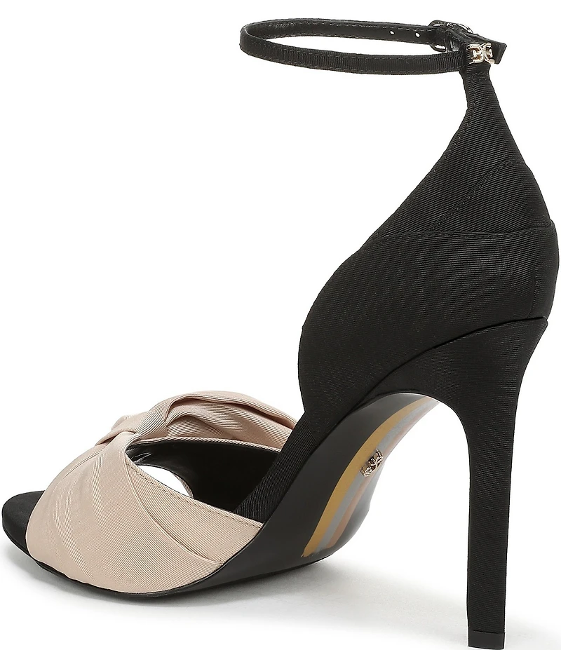 Sam Edelman Ida Silk Fabric Bow Detail Ankle Strap Sandals