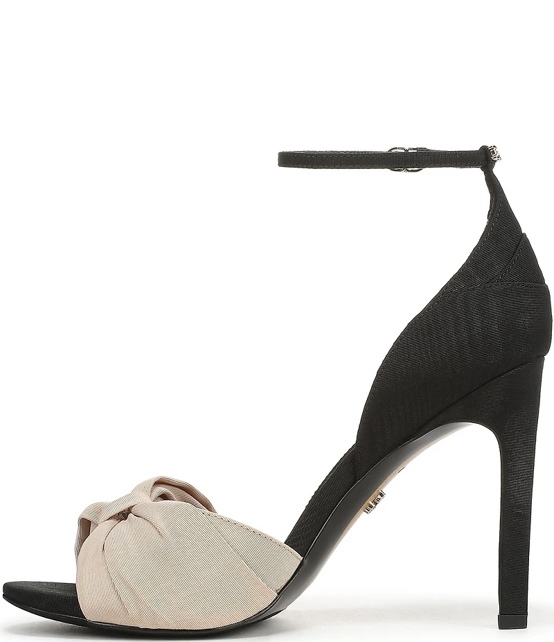 Sam Edelman Ida Silk Fabric Bow Detail Ankle Strap Sandals