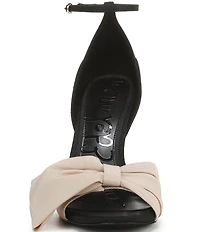 Sam Edelman Ida Silk Fabric Bow Detail Ankle Strap Sandals