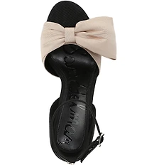 Sam Edelman Ida Silk Fabric Bow Detail Ankle Strap Sandals