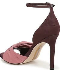 Sam Edelman Ida Silk Fabric Bow Detail Ankle Strap Sandals