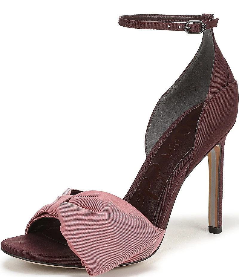 Sam Edelman Ida Silk Fabric Bow Detail Ankle Strap Sandals