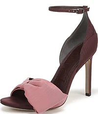 Sam Edelman Ida Silk Fabric Bow Detail Ankle Strap Sandals