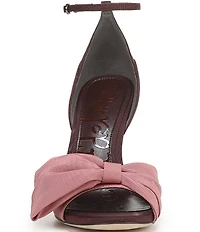 Sam Edelman Ida Silk Fabric Bow Detail Ankle Strap Sandals