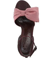Sam Edelman Ida Silk Fabric Bow Detail Ankle Strap Sandals